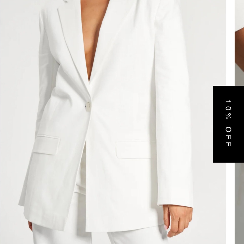 Elegant White linen Women's Blazer
